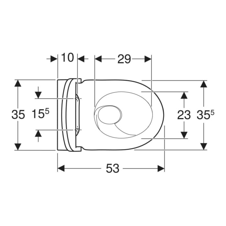 Geberit Wand-WC, Tiefspüler-Set Acanto 36x38,5x53,5cm, 4,5 l, geschlossen, weiß