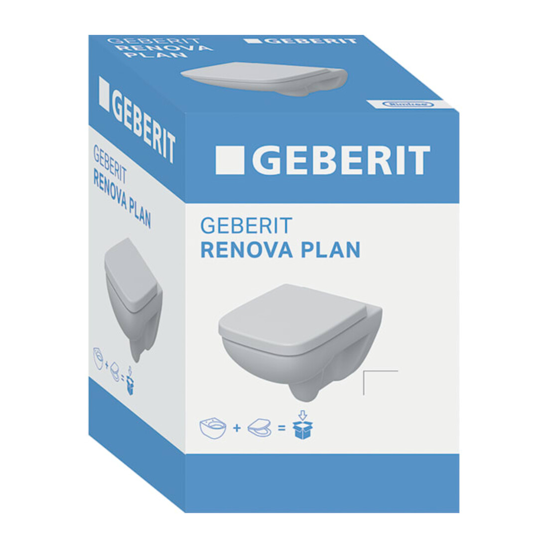 Geberit Wand-WC, Tiefspüler-Set Renova Plan 6/5 l, mit WC-Sitz, weiß
