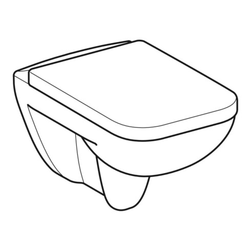 Geberit Wand-WC, Tiefspüler-Set Renova Plan 6/5 l, mit WC-Sitz, weiß