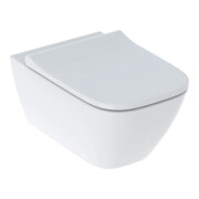Geberit Wand-WC, Tiefspüler Smyle Square geschl., rimf, m Sitz, überl. Deck, we.