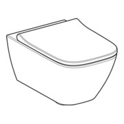 Geberit Wand-WC, Tiefspüler Smyle Square geschl., rimf, m Sitz, überl. Deck, we.-4