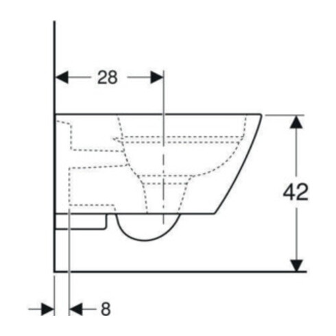 Geberit Wand-WC-Tiefspüler Smyle Square KeraTect/we, 4,5 l, geschl. F., rimfree