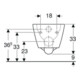 Geberit Wand-WC-Tiefspüler Smyle Square KeraTect/we, 4,5 l, geschl. F., rimfree