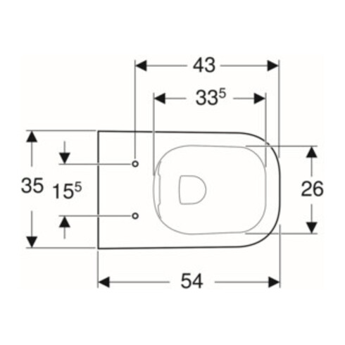 Geberit Wand-WC-Tiefspüler Smyle Square KeraTect/we, 4,5 l, geschl. F., rimfree