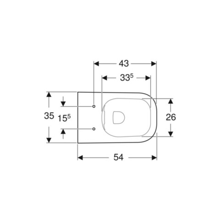 Geberit Wand-WC-Tiefspüler Smyle Square KeraTect/we, 4,5 l, geschl. F., rimfree