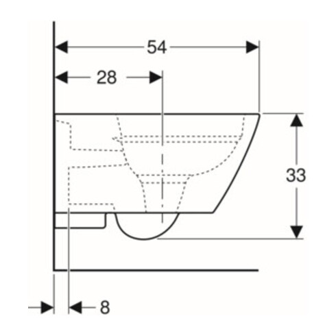 Geberit Wand-WC-Tiefspüler Smyle Square KeraTect/we, 4,5 l, geschl. F., rimfree