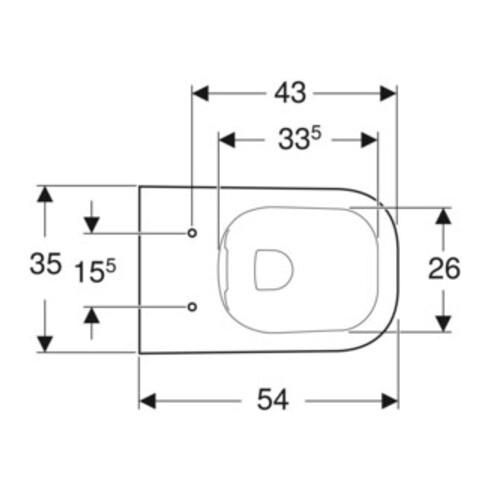 Geberit Wand-WC-Tiefspüler Smyle Square KeraTect/we, 4,5 l, geschl. F., rimfree