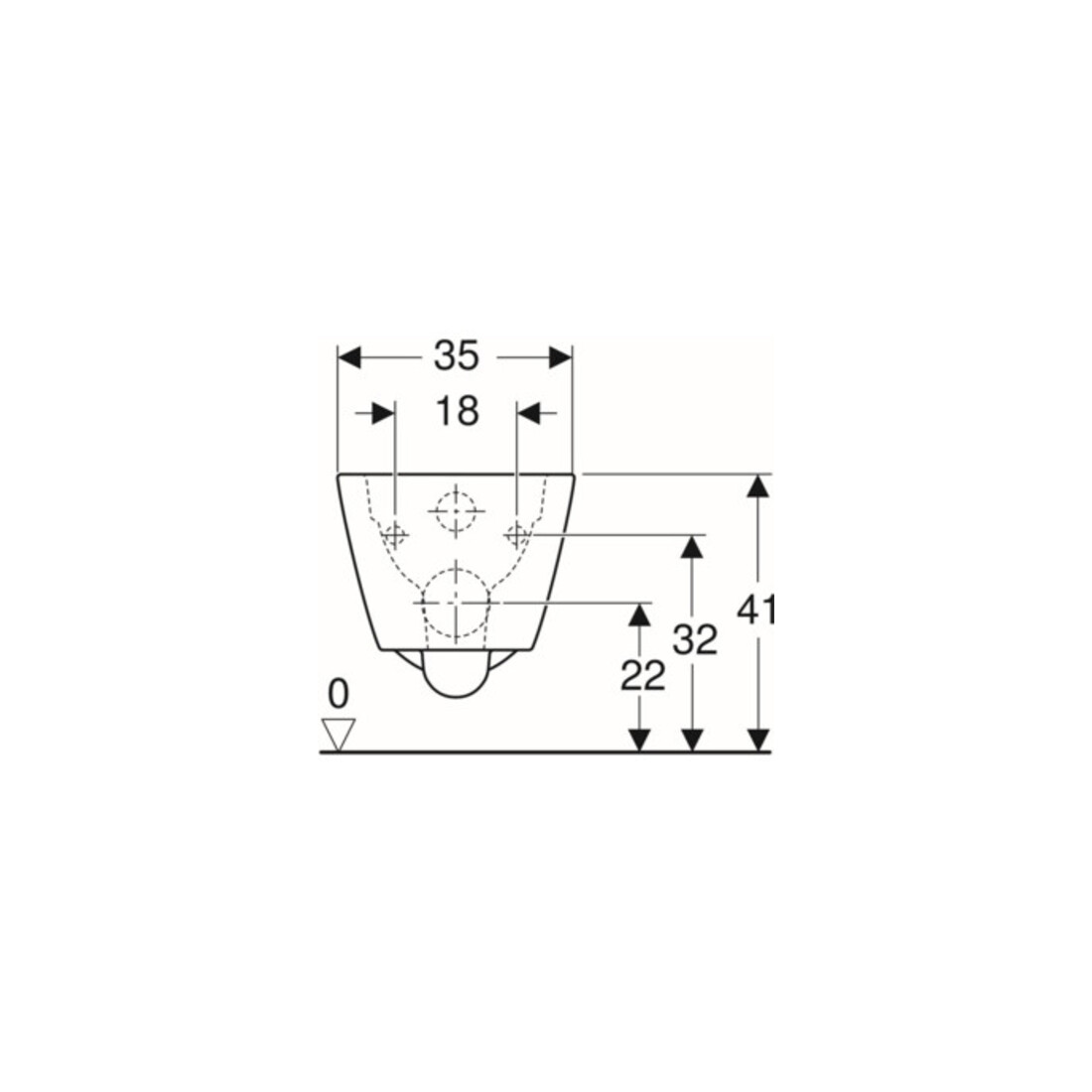 Geberit Wand-WC-Tiefspüler Smyle Square KeraTect/we, 4,5 l, geschl. F., rimfree