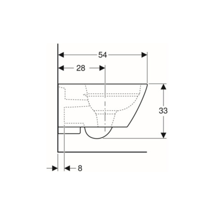 Geberit Wand-WC-Tiefspüler Smyle Square KeraTect/we, 4,5 l, geschl. F., rimfree