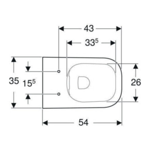 Geberit Wand-WC-Tiefspüler Smyle Square KeraTect/we, 4,5 l, geschl. F., rimfree