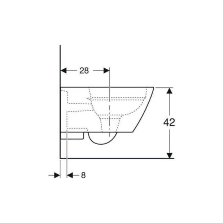 Geberit Wand-WC-Tiefspüler Smyle Square KeraTect/we, 4,5 l, geschl. F., rimfree
