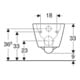 Geberit Wand-WC-Tiefspüler Smyle Square weiß, 4,5 l, geschlossene Form, rimfree