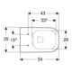 Geberit Wand-WC-Tiefspüler Smyle Square weiß, 4,5 l, geschlossene Form, rimfree