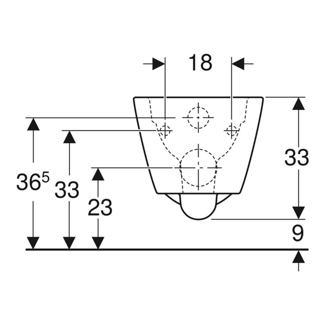 Geberit Wand-WC-Tiefspüler Smyle Square weiß, 4,5 l, geschlossene Form, rimfree