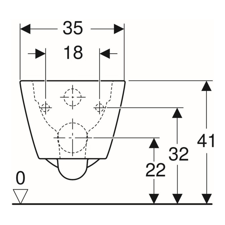 Geberit Wand-WC-Tiefspüler Smyle Square weiß, 4,5 l, geschlossene Form, rimfree