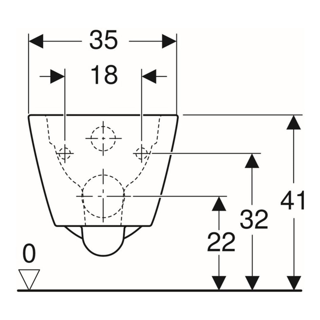 Geberit Wand-WC-Tiefspüler Smyle Square weiß, 4,5 l, geschlossene Form, rimfree