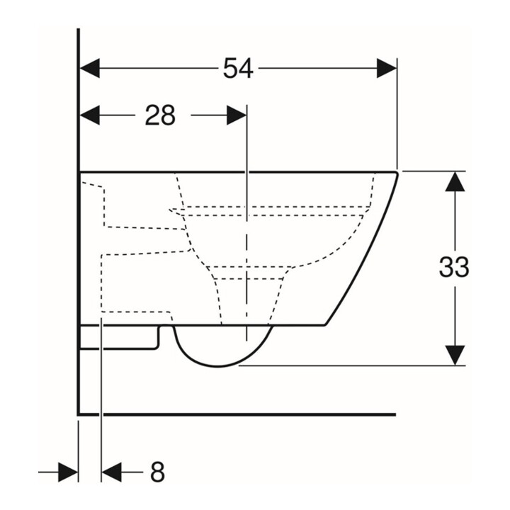 Geberit Wand-WC-Tiefspüler Smyle Square weiß, 4,5 l, geschlossene Form, rimfree