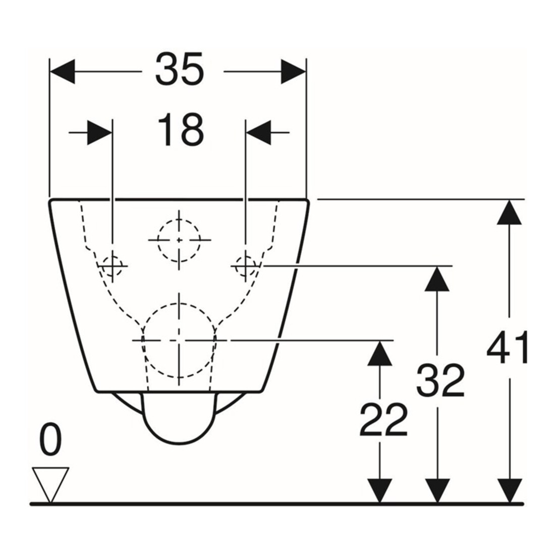 Geberit Wand-WC-Tiefspüler Smyle Square weiß, 4,5 l, geschlossene Form, rimfree