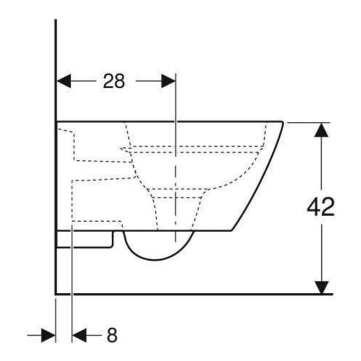 Geberit Wand-WC-Tiefspüler Smyle Square weiß, 4,5 l, geschlossene Form, rimfree