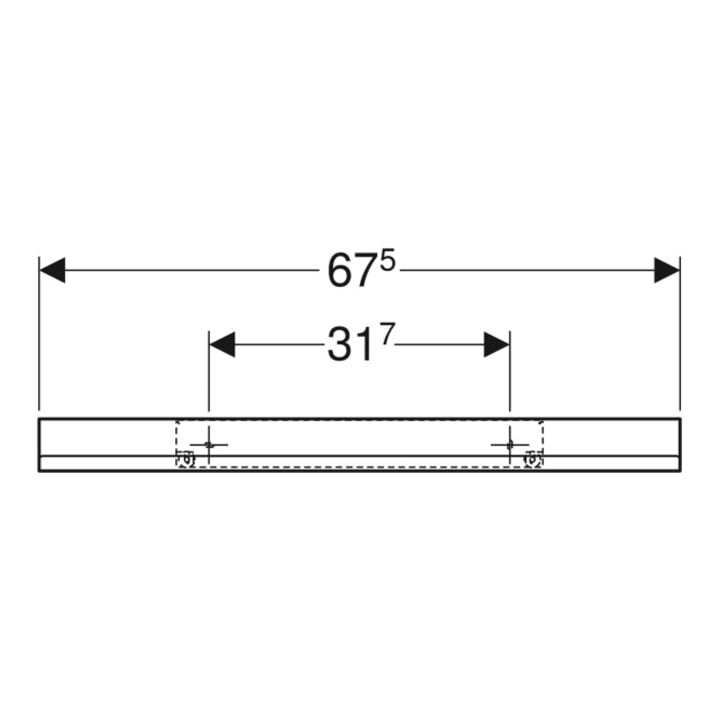Geberit Wandablage 67,5x5,5x13cm, lava/pulverbeschichtet ma