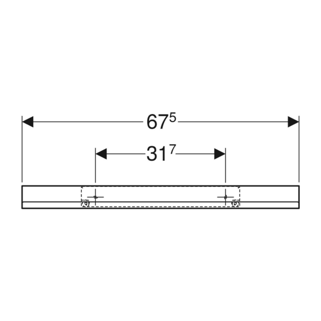 Geberit Wandablage 67,5x5,5x13cm, weiß/pulverbeschichtet, m