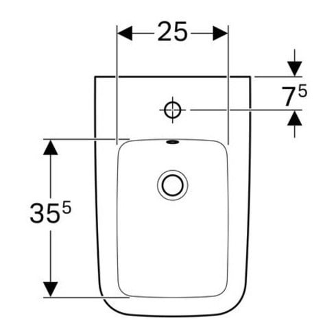 Geberit Wandbidet iCon Square mit Überlauf, geschlossene Form weiß