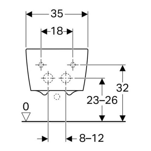 Geberit Wandbidet iCon Square mit Überlauf, geschlossene Form weiß