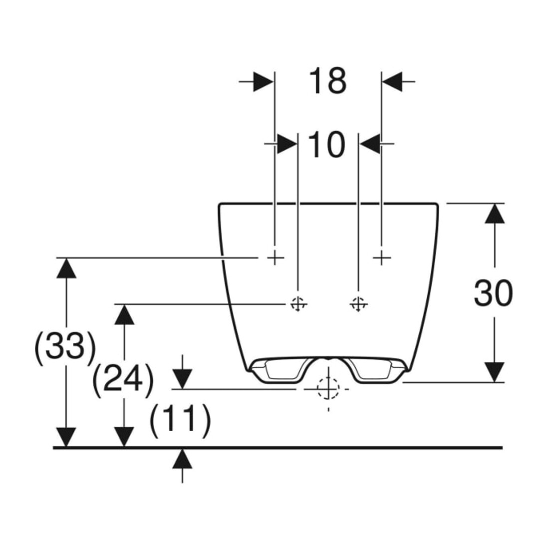 Geberit Wandbidet One geschlossene Form, weiß / KeraTect