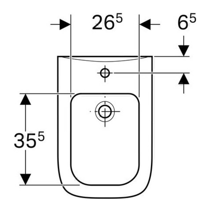 Geberit Wandbidet RENOVA PLAN mit Überlauf weiß