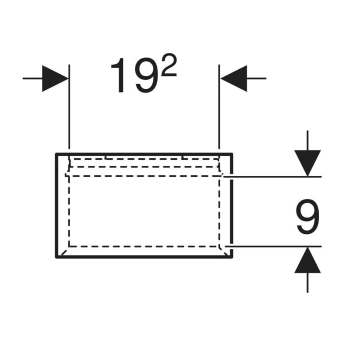 Geberit Wandbox 22,5x23,3x13,2cm, qu., E nat./Mel. S