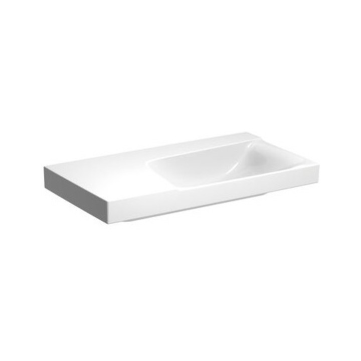 Geberit Waschtisch 2 XENO 900 x 480 mm, Ablagefläche links, ohne Hahnloch weiß