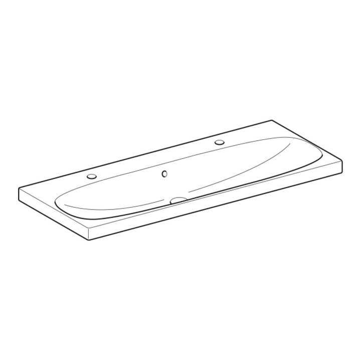 Geberit Waschtisch Acanto 120x48,2cm, m Ü, HL re + li, we. K-Tect
