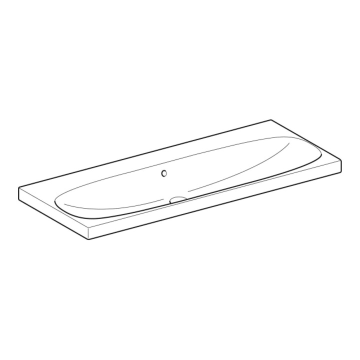 Geberit Waschtisch Acanto 120x48,2cm, m ÜL, o. Hahnl., we. K-Tect