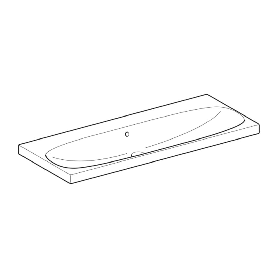 Geberit Waschtisch Acanto 120x48,2cm, m ÜL, o. Hahnl., we. K-Tect