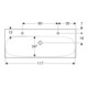 Geberit Waschtisch Acanto 120x48,2cm, o Ü, m HL R + li, we. K-Tect
