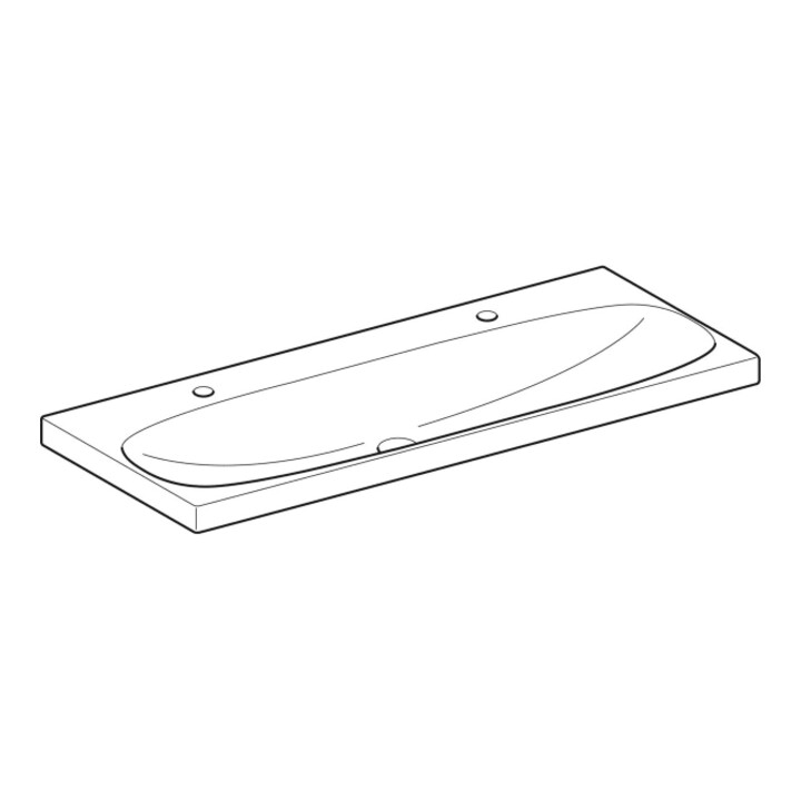Geberit Waschtisch Acanto 120x48,2cm, o Ü, m HL R + li, we. K-Tect