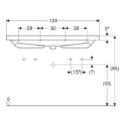 Geberit Waschtisch Acanto 120x48,2cm, o Ü, m HL R + li, we. K-Tect-5