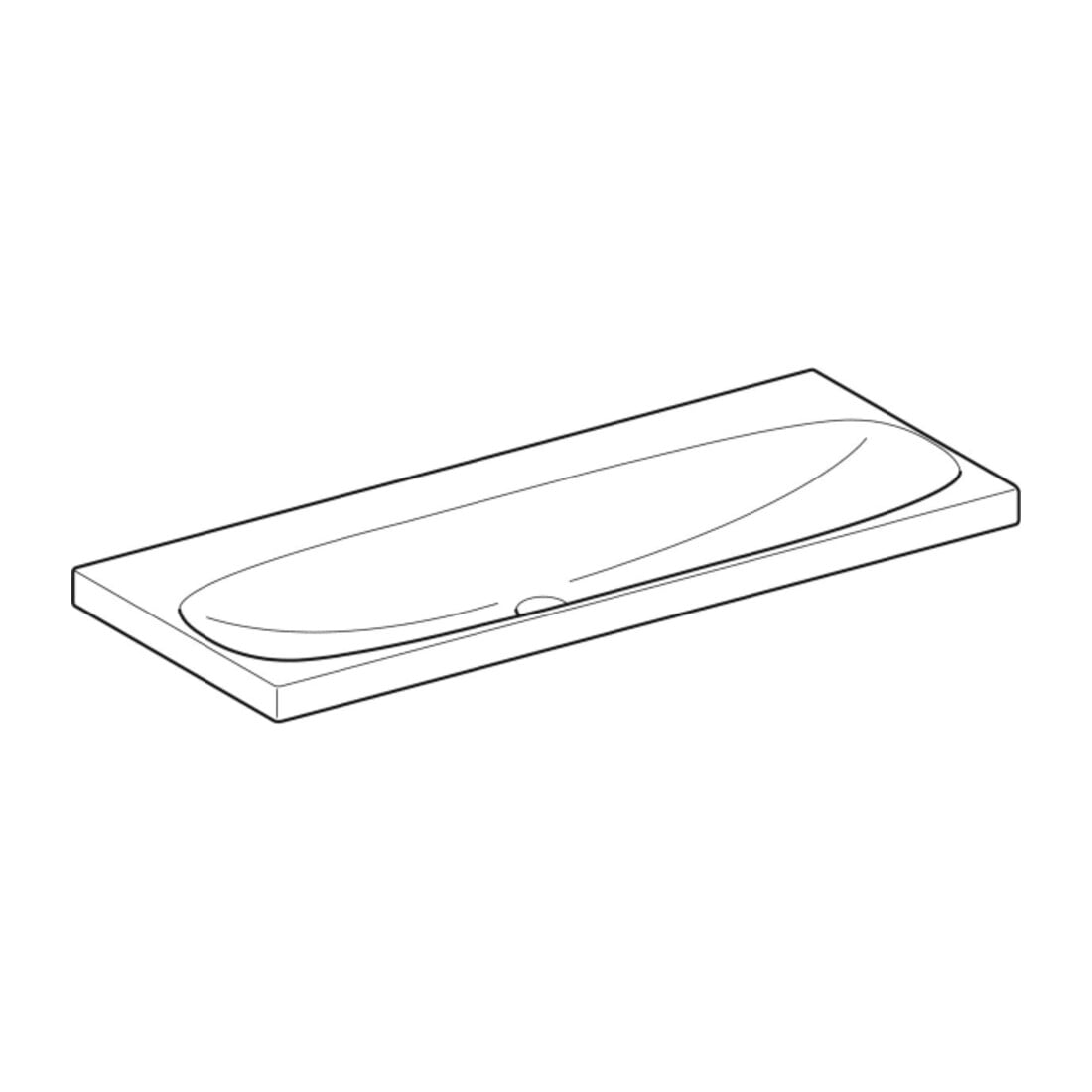 Geberit Waschtisch Acanto 120x48,2cm, o. ÜL/HL, weiß KeraTect