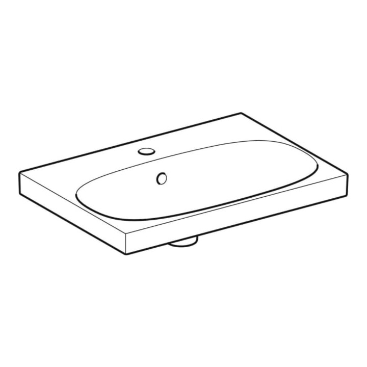 Geberit Waschtisch Acanto 60x42,2cm, m HL, m Ü, vrk A, we. K-Tect