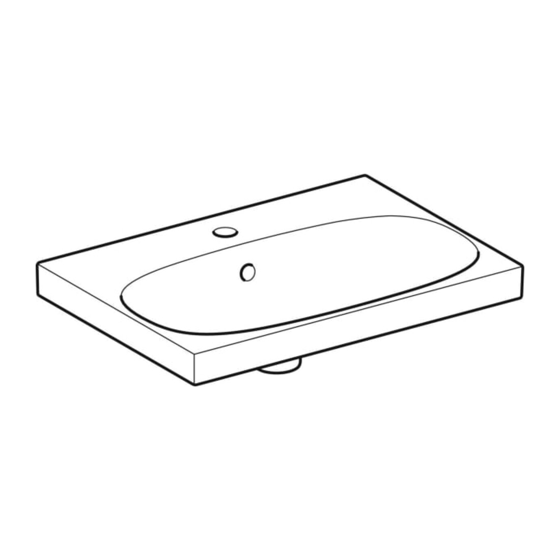 Geberit Waschtisch Acanto 60x42,2cm, m HL, m Ü, vrk A, we. K-Tect