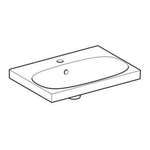 Geberit Waschtisch Acanto 60x42,2cm, m HL, m ÜL, verk. Ausl., we.