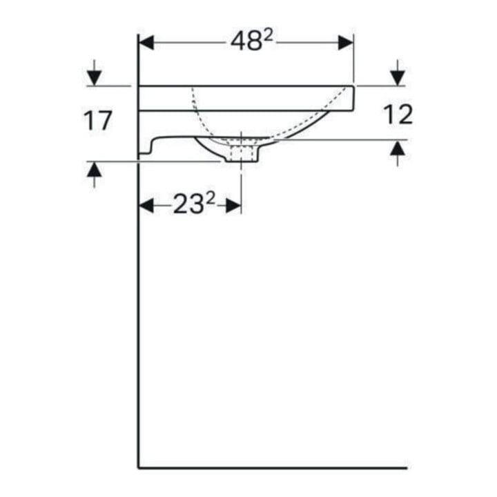 Geberit Waschtisch Acanto 60x48,2cm, m Hahnl., m ÜL, weiß KeraTect