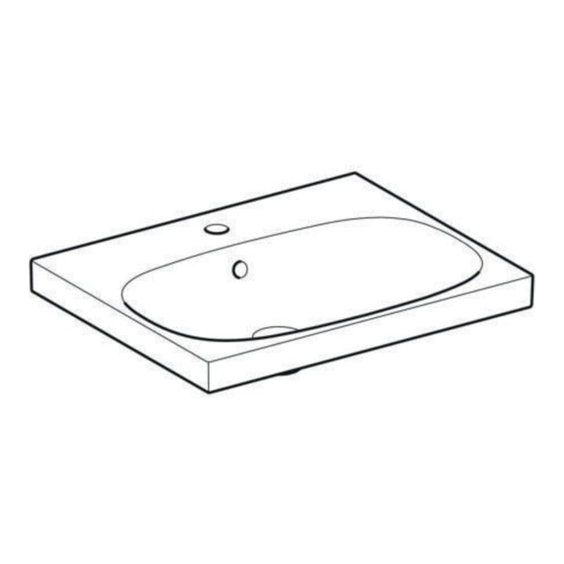 Geberit Waschtisch Acanto 60x48,2cm, m Hahnl., m ÜL, weiß KeraTect