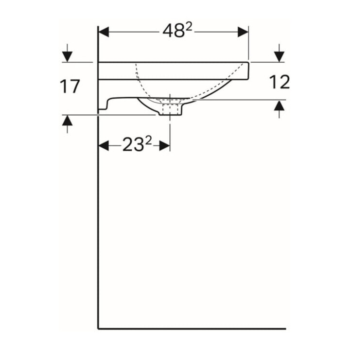 Geberit Waschtisch Acanto 60x48,2cm, m Hahnl., m ÜL, weiß KeraTect