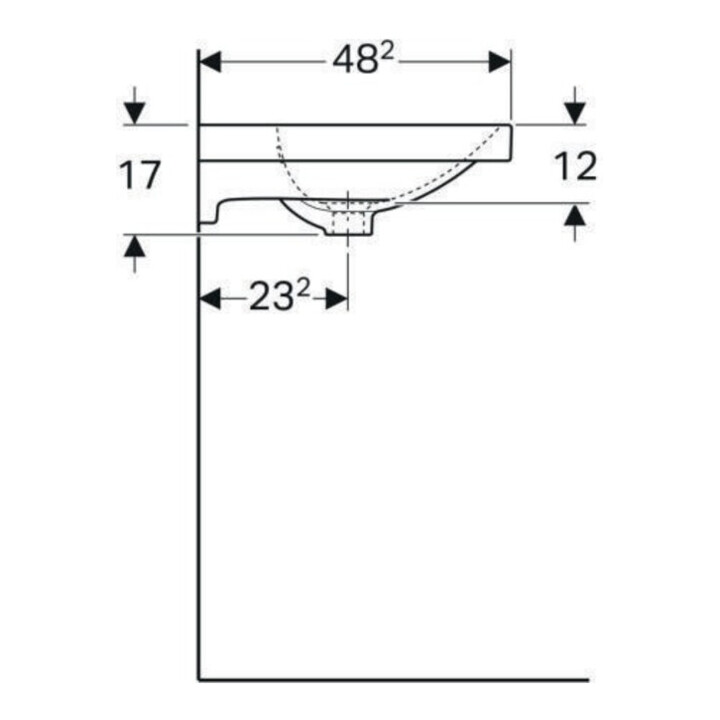 Geberit Waschtisch Acanto 60x48,2cm, m Hahnl., mit Überlauf, weiß