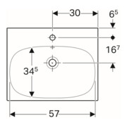 Geberit Waschtisch Acanto 60x48,2cm, m Hahnl., mit Überlauf, weiß-4