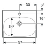 Geberit Waschtisch Acanto 60x48,2cm, m Hahnl., mit Überlauf, weiß-5