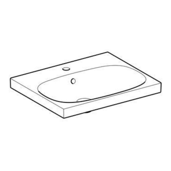 Geberit Waschtisch Acanto 60x48,2cm, m Hahnl., mit Überlauf, weiß