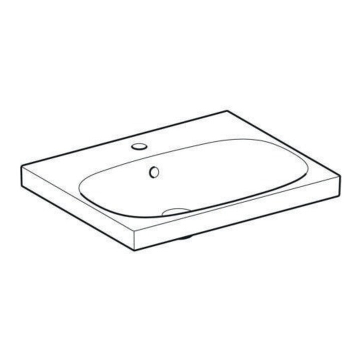 Geberit Waschtisch Acanto 60x48,2cm, m Hahnl., mit Überlauf, weiß