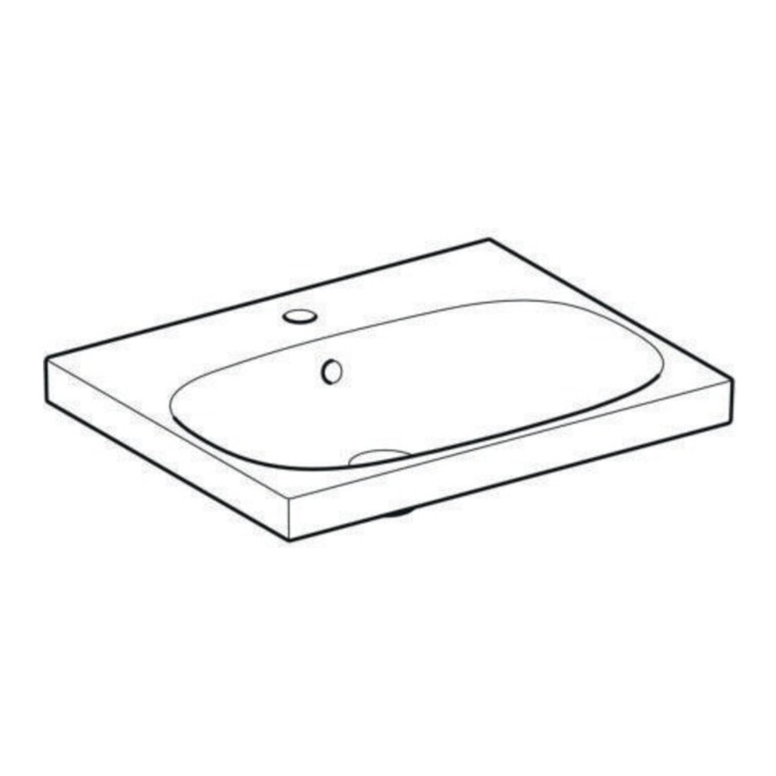 Geberit Waschtisch Acanto 60x48,2cm, m Hahnl., mit Überlauf, weiß